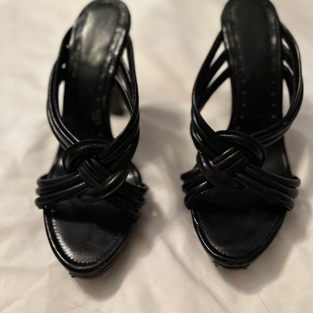 Black YSL mules